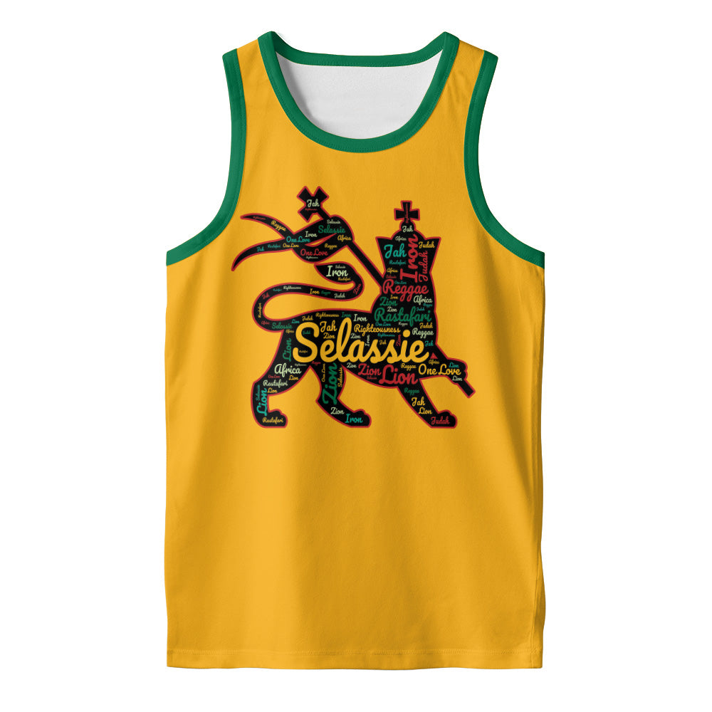 Rasta Tank Tops - Lion of Judah Yellow