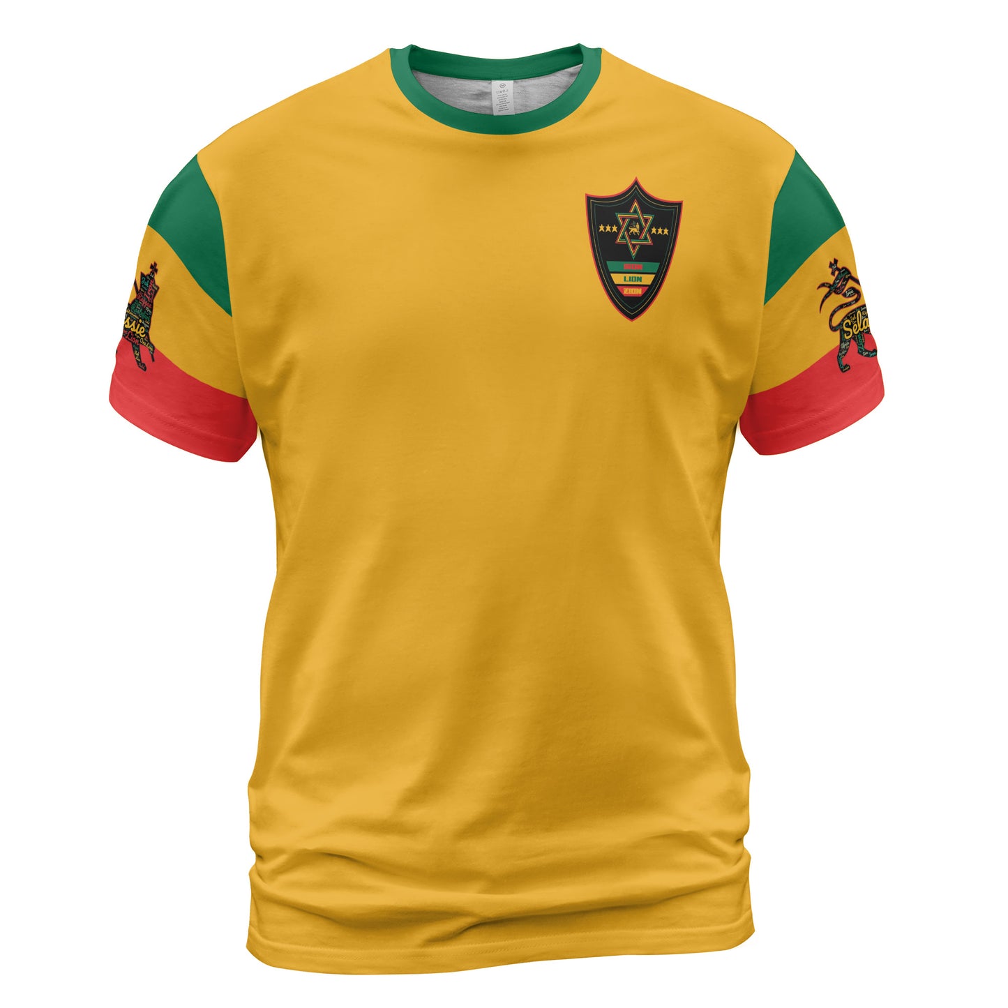 Rasta Sports Shirt Lion Of Judah Comfort Tee - Yellow