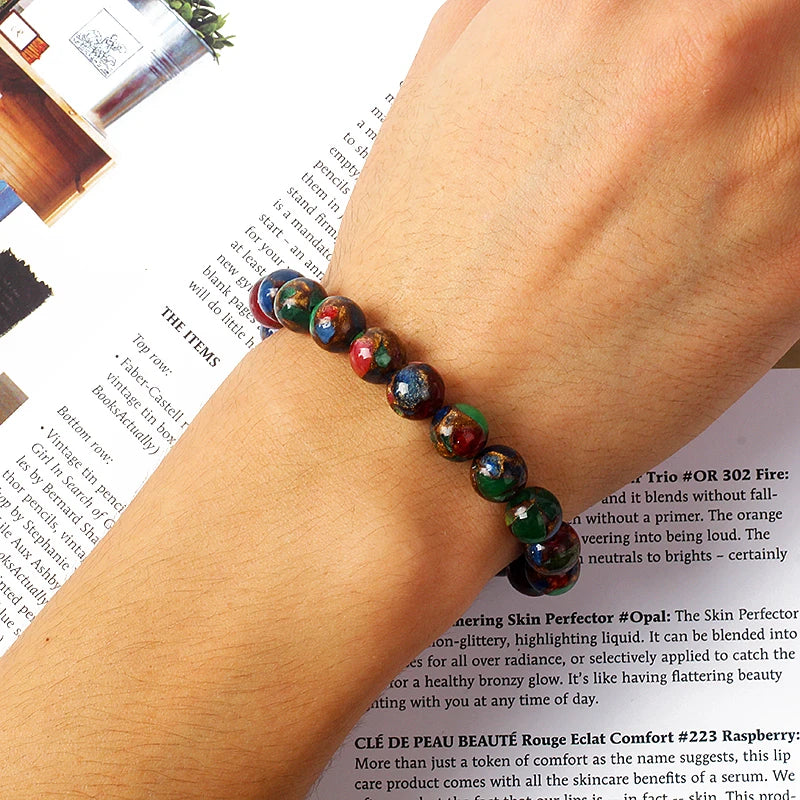 Energy Colorful Cloisonne Beaded Bracelets