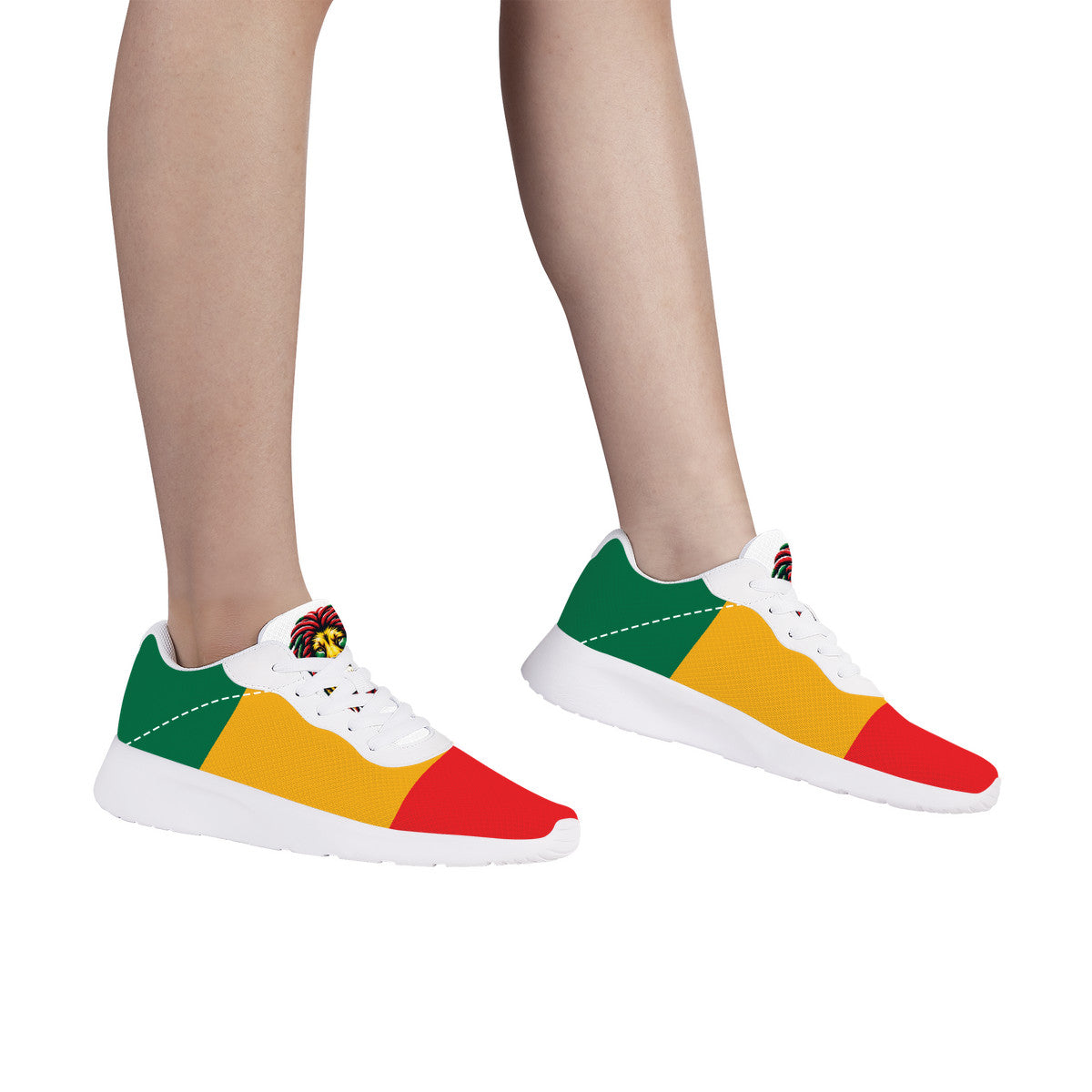 Rasta Stripes White Shoes striped accents in white colorway