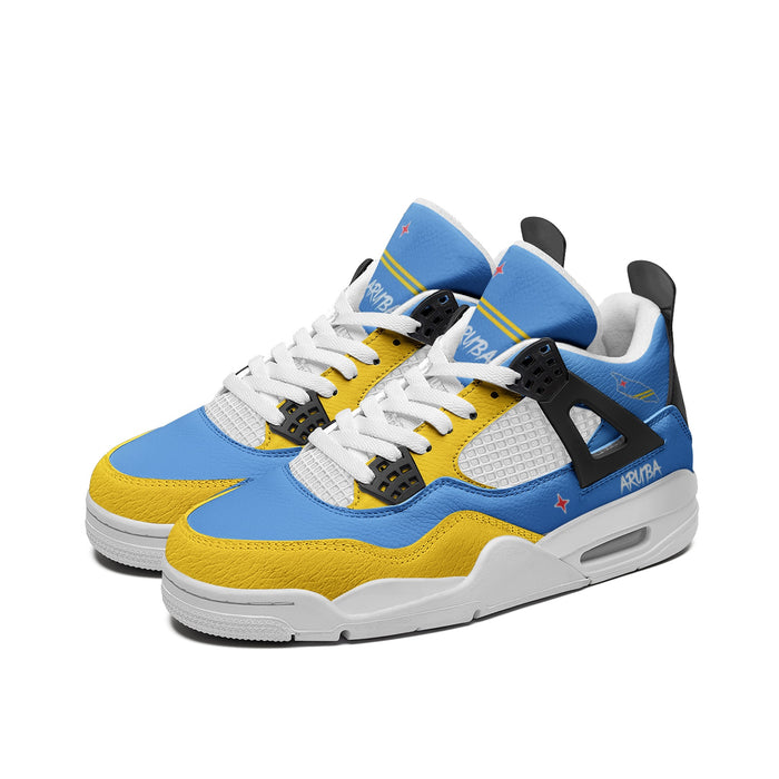 Aruba Flag Shoes - Rebel Sole Mid Top Sneakers - Dushi Aruba Pride
