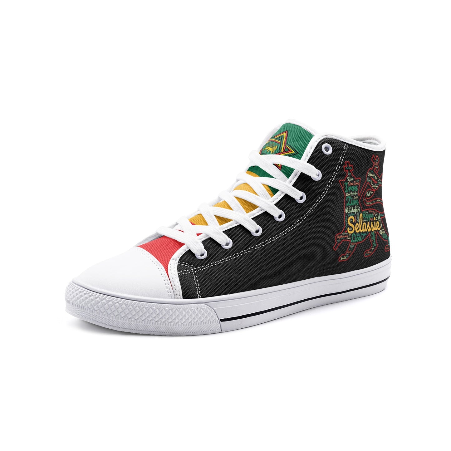 Lion of Judah Shoes Black with lion graphic in black colorway