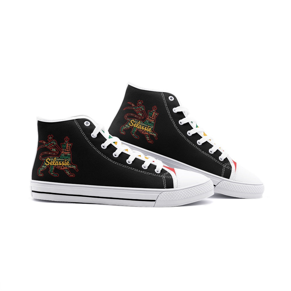 Lion of Judah Shoes Black with lion graphic in black colorway