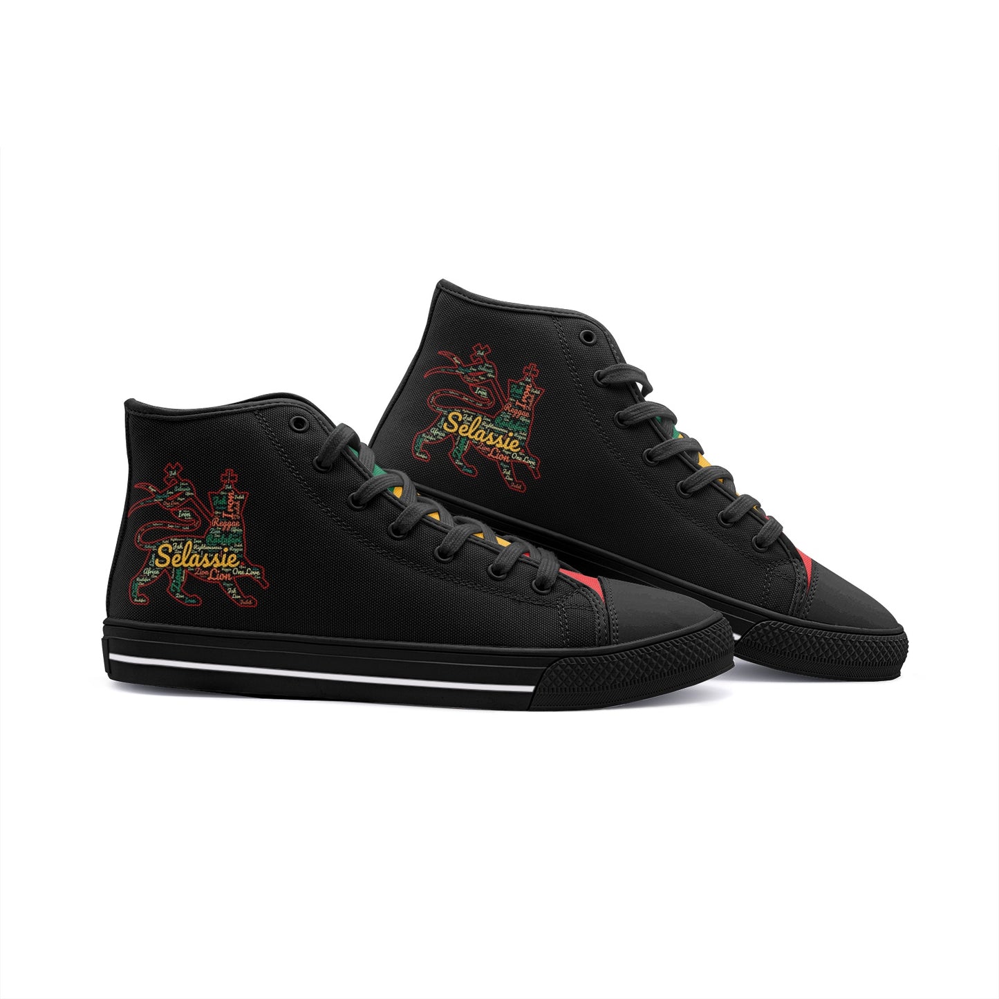 Lion of Judah Shoes Black with lion graphic in black colorway