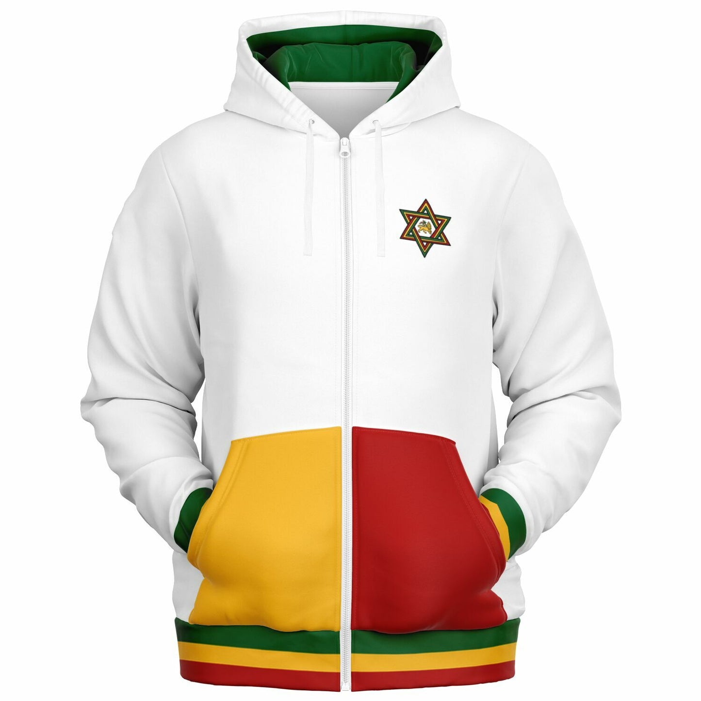 Rasta Lion Of Judah Casual Zip Up Hoodie