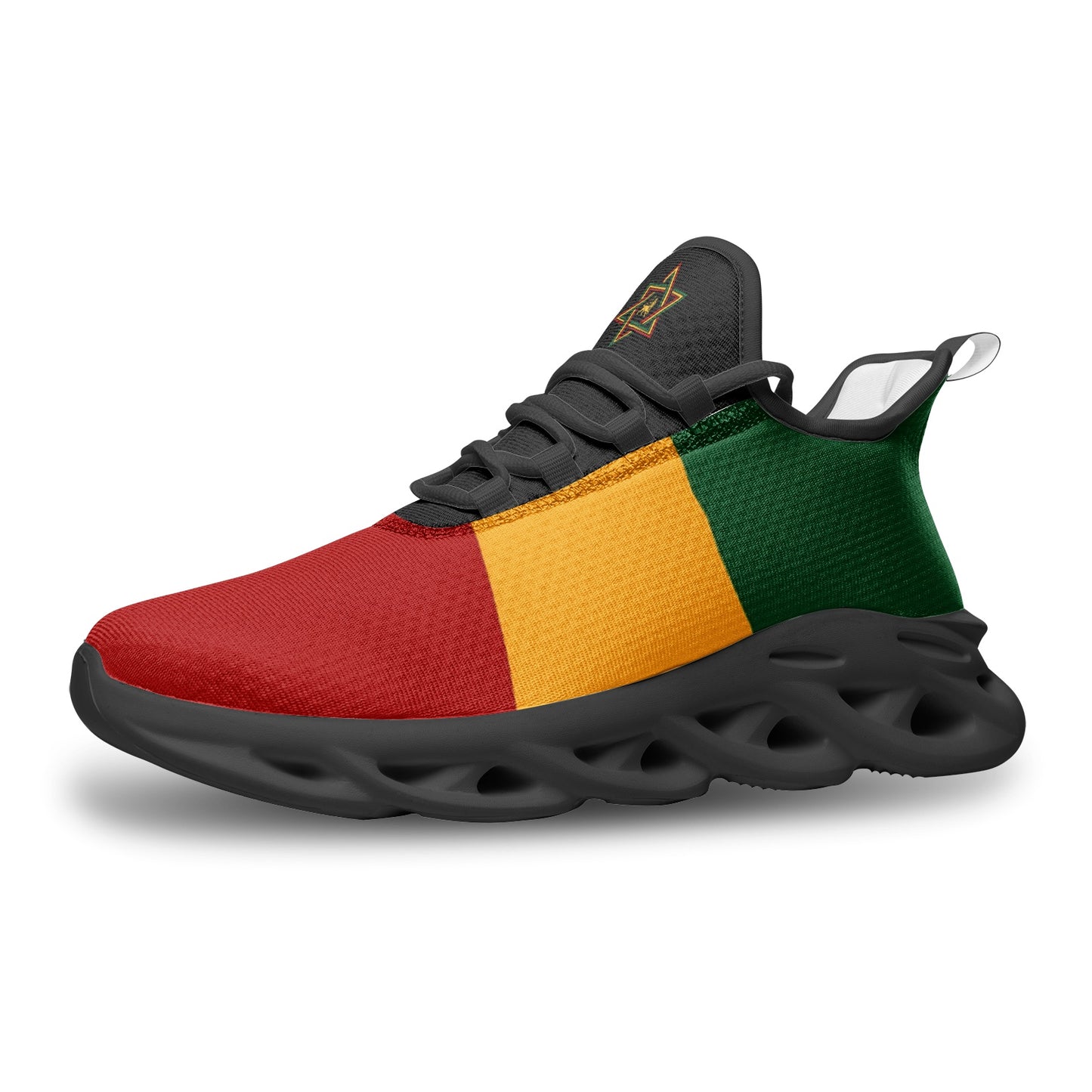 Rasta Bounce Shoes in red/gold/green colorway