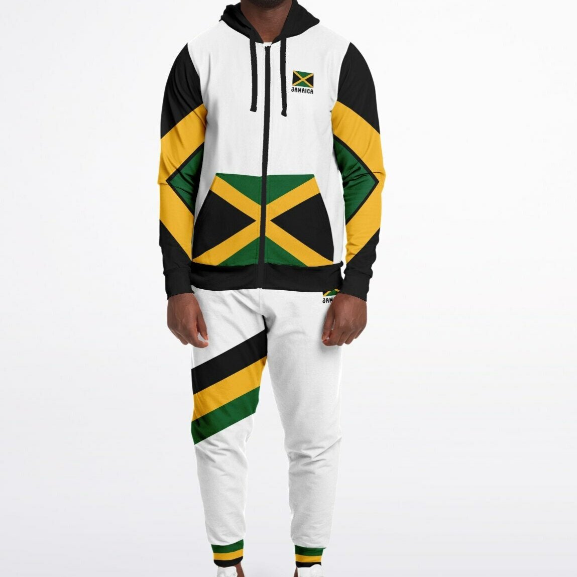 Jamaica Zip Hoodie & Jogger Set - Livity White - Casual