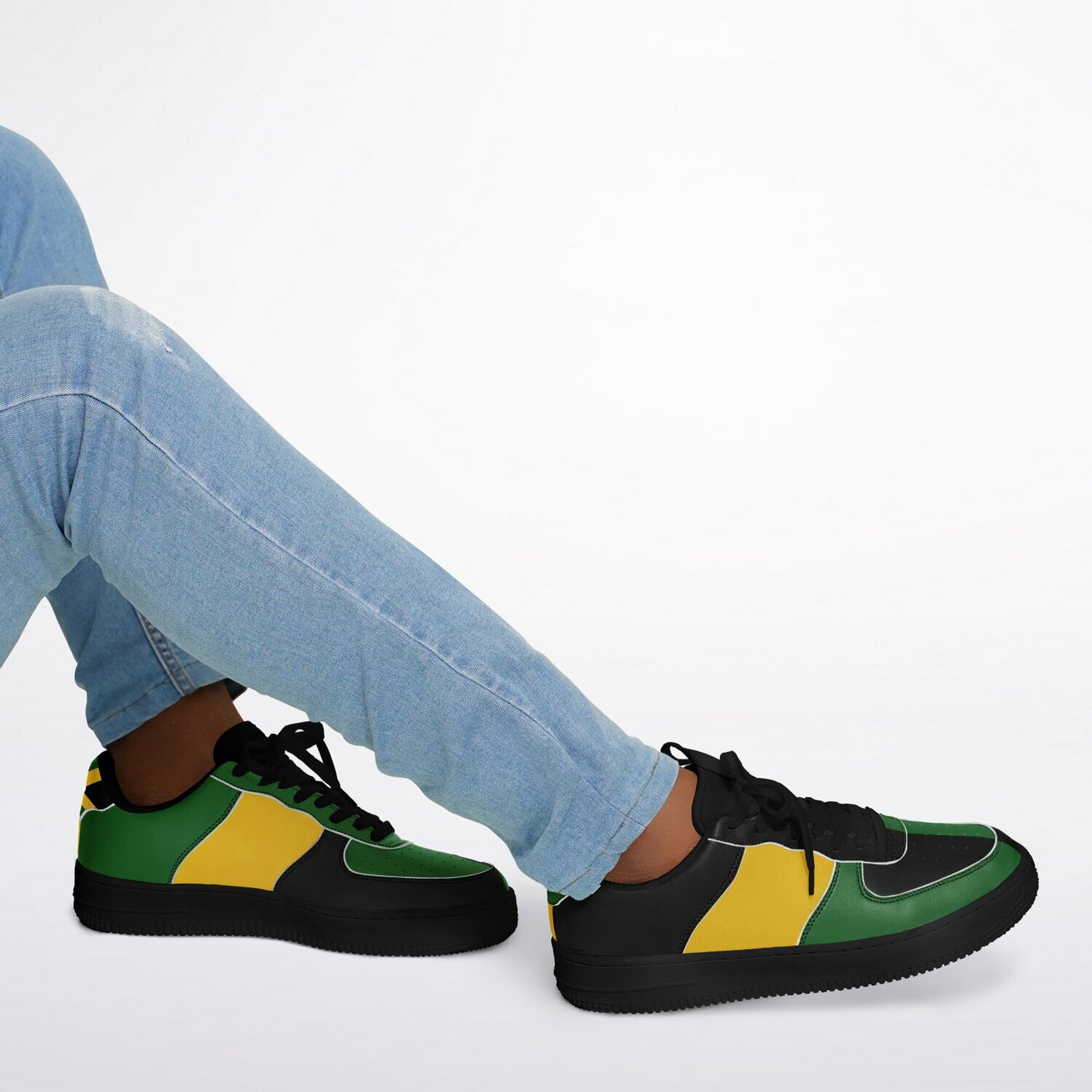 Jamaica Roots Shoes in black/green/gold colorway