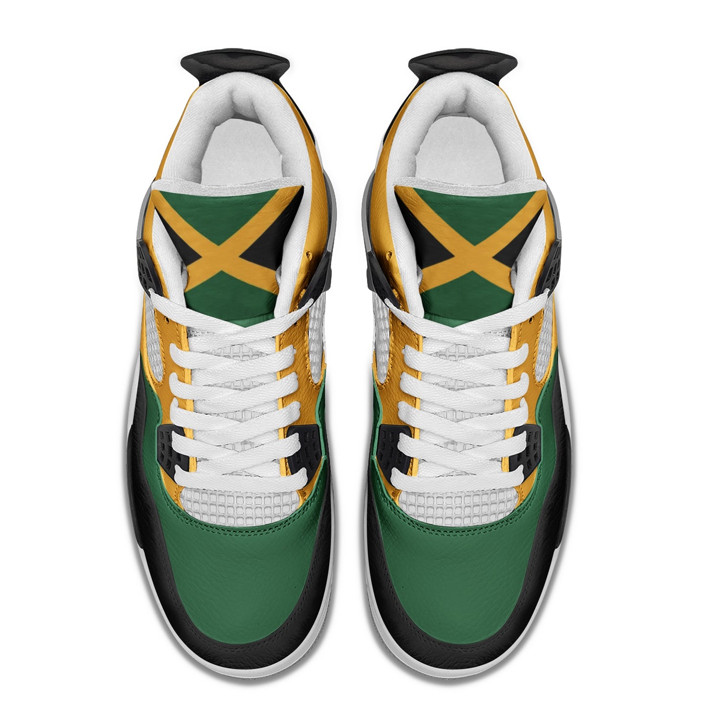Jamaica Stripes Shoes striped accents in black/green/gold colorway