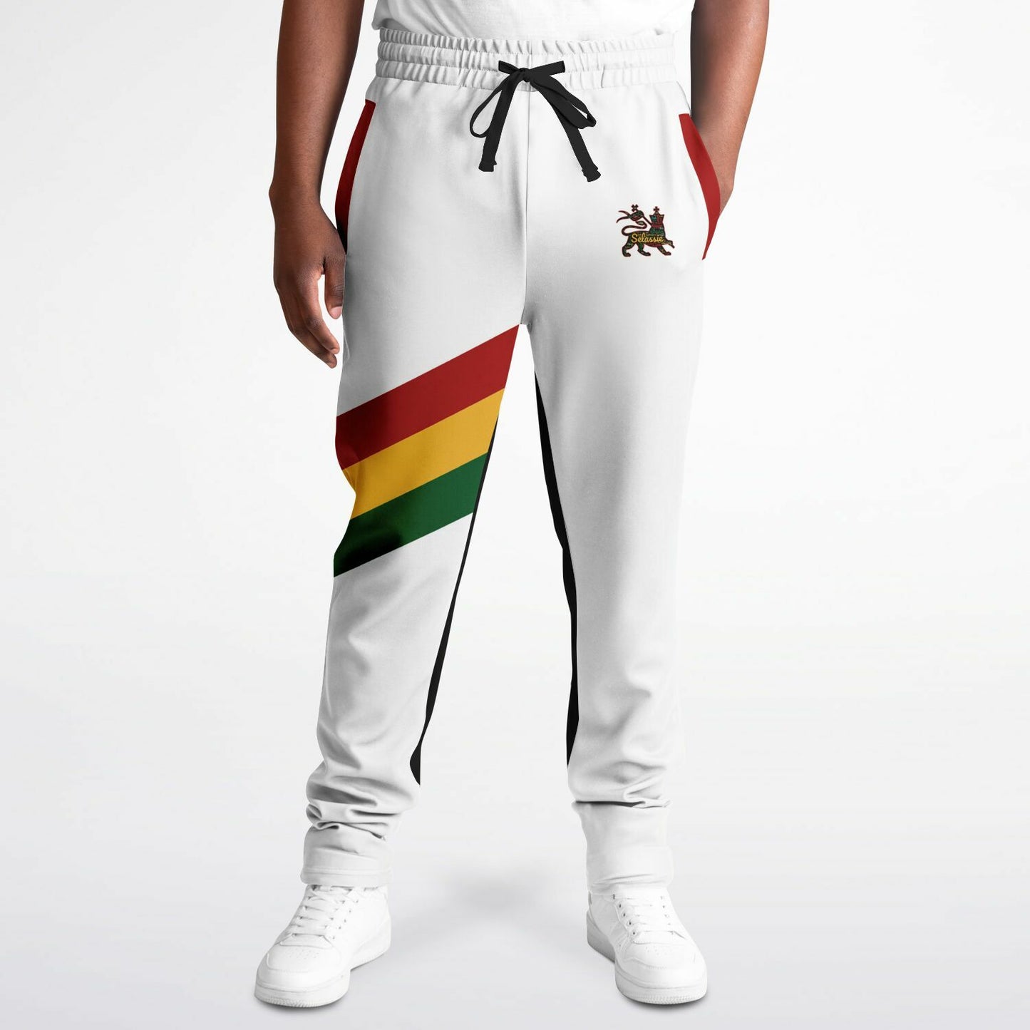 Rasta Track Pants - Ocho Rios Stripe White Black - Athletic