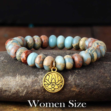 Jasper Lotus Bracelet 10mm