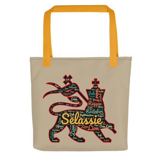 Jamaican Tote bag - Lion Of Judah - Khaki