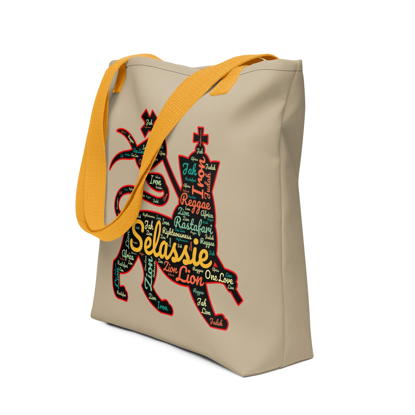 Jamaican Tote bag - Lion Of Judah - Khaki