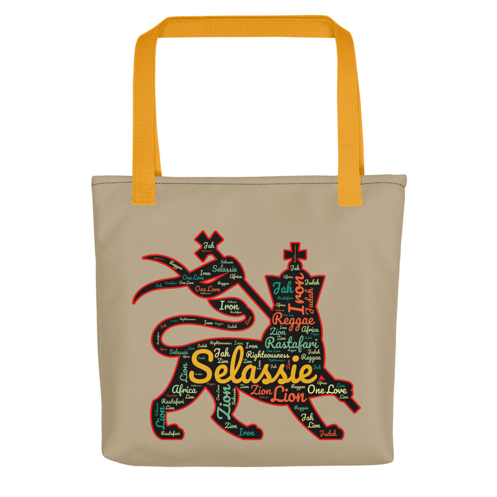 Jamaican Tote bag - Lion Of Judah - Khaki