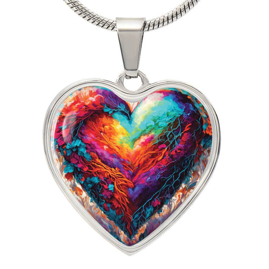 Colorful Heart Pendant Necklace