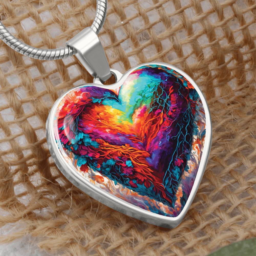 Colorful Heart Pendant Necklace