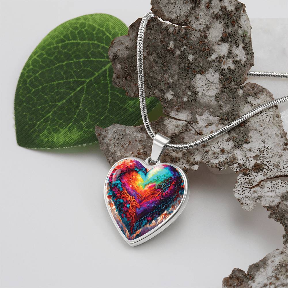 Colorful Heart Pendant Necklace