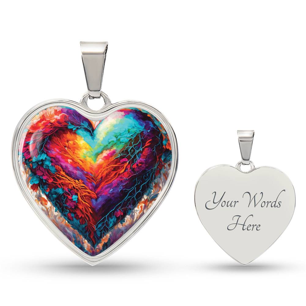 Colorful Heart Pendant Necklace
