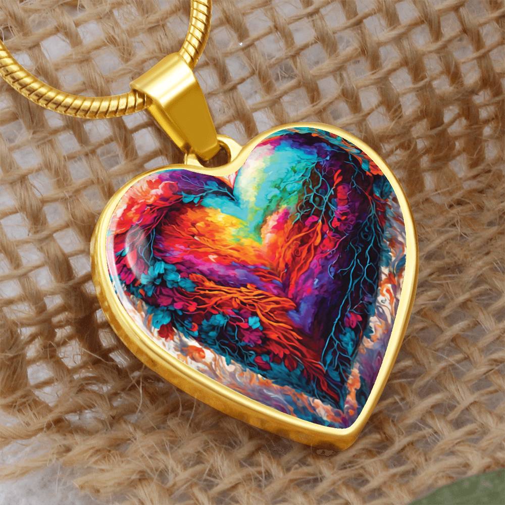 Colorful Heart Pendant Necklace