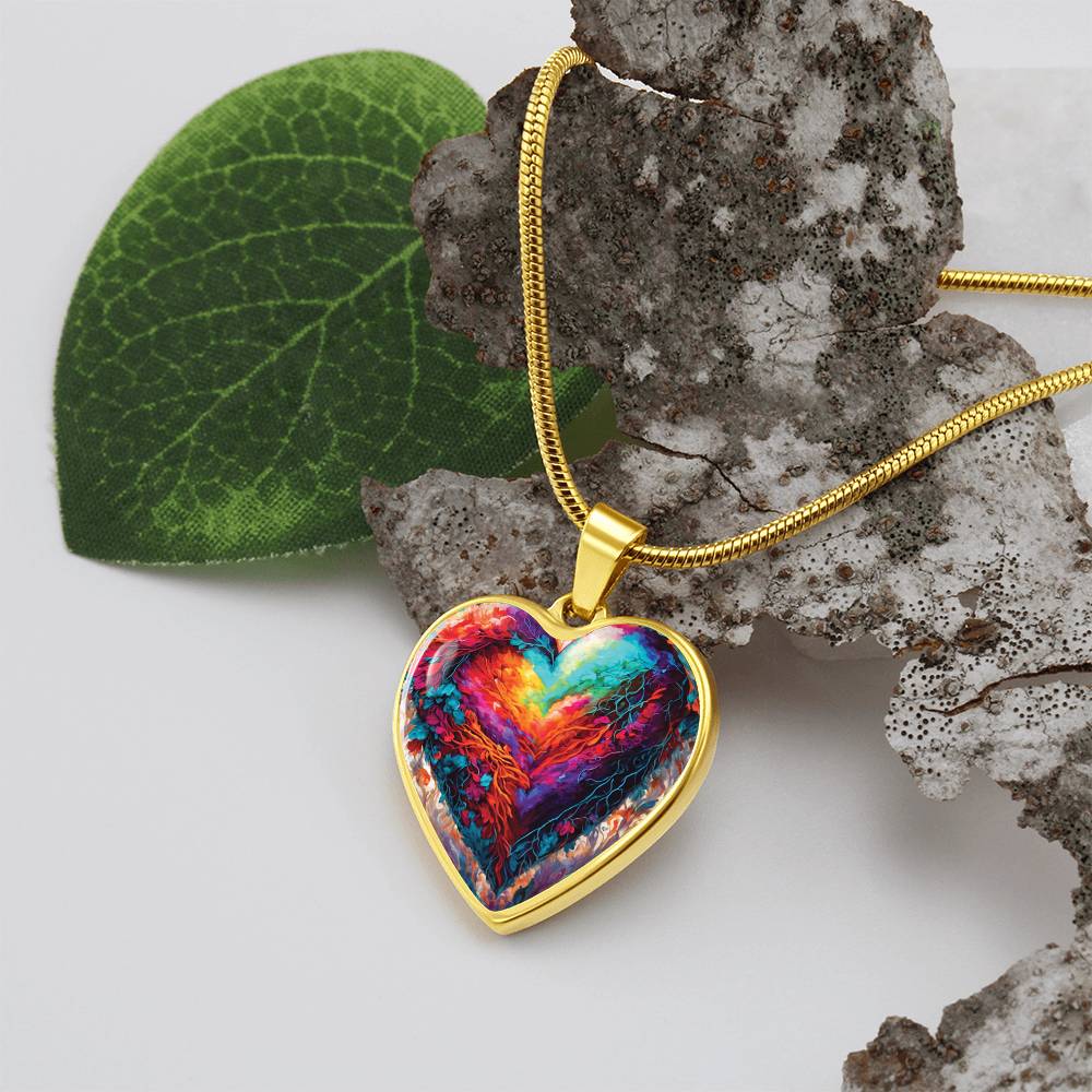 Colorful Heart Pendant Necklace