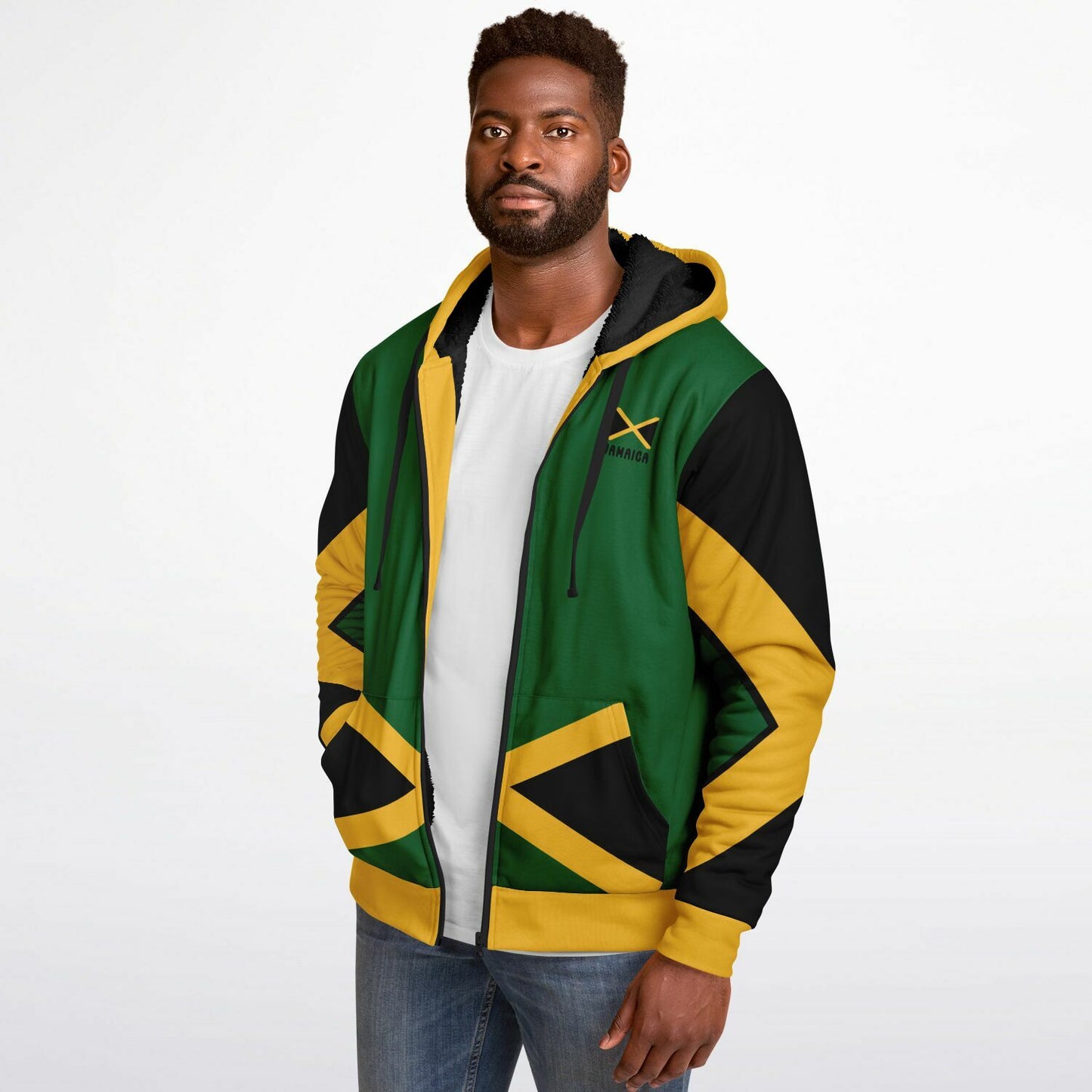 Jamaica Fleece Lined Zip Up Hoodie