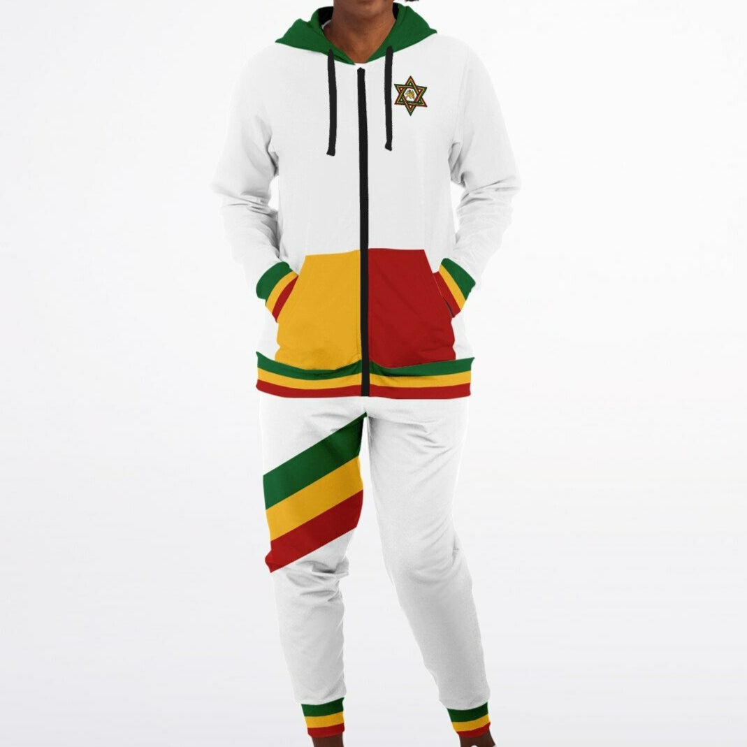 Rasta Zip Hoodie & Jogger Set - Roots Stripe - Casual