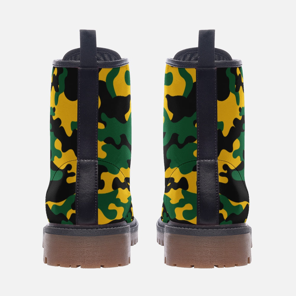 Jamaica Camo Shoes with camo print in black/green/gold colorway