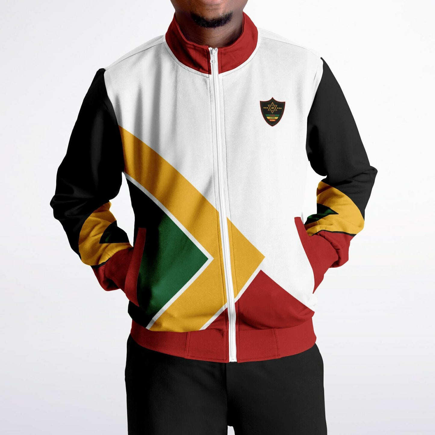 Rasta Track Jacket - Blue Mountain Block White - Athletic