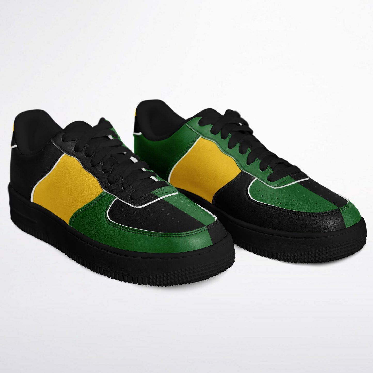 Jamaica Roots Shoes in black/green/gold colorway