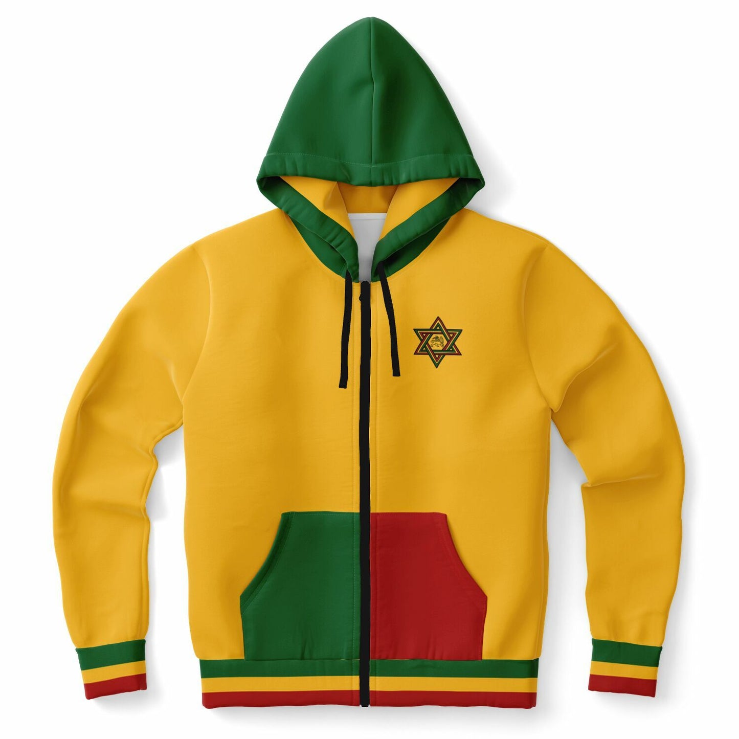 Rasta Lion Of Judah Casual Zip Up Hoodie