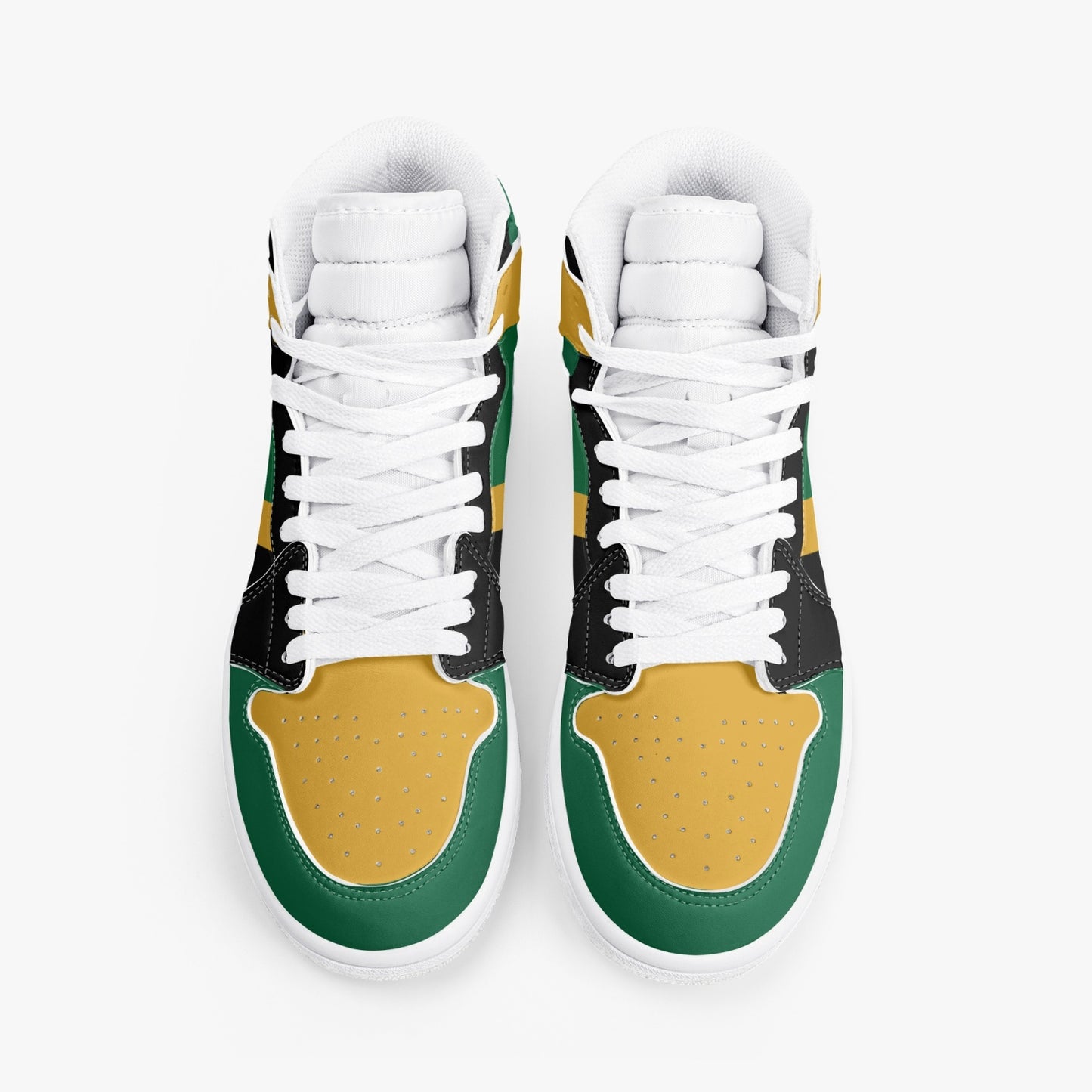 Jamaica Flag Shoes flag colors in black/green/gold colorway