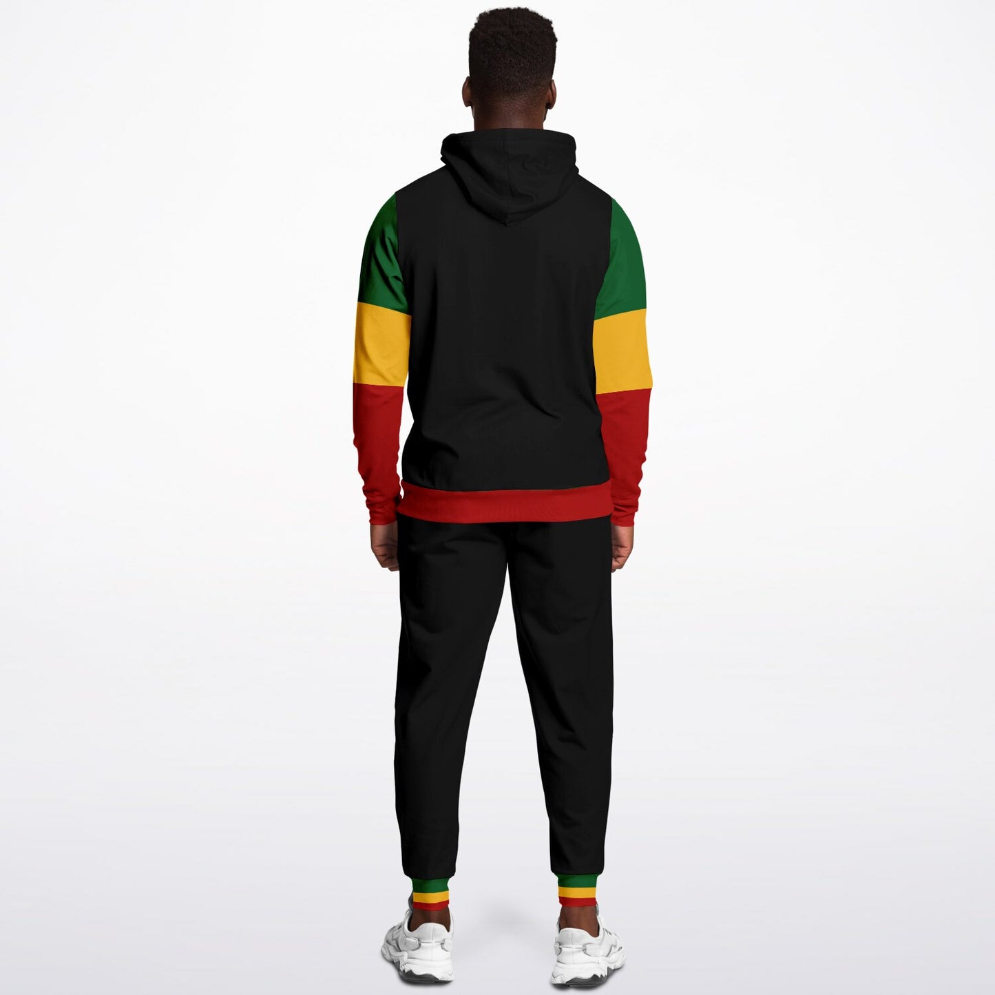 Rasta Pullover Hoodie & Jogger Set - St. Ann Stripe Black - Casual
