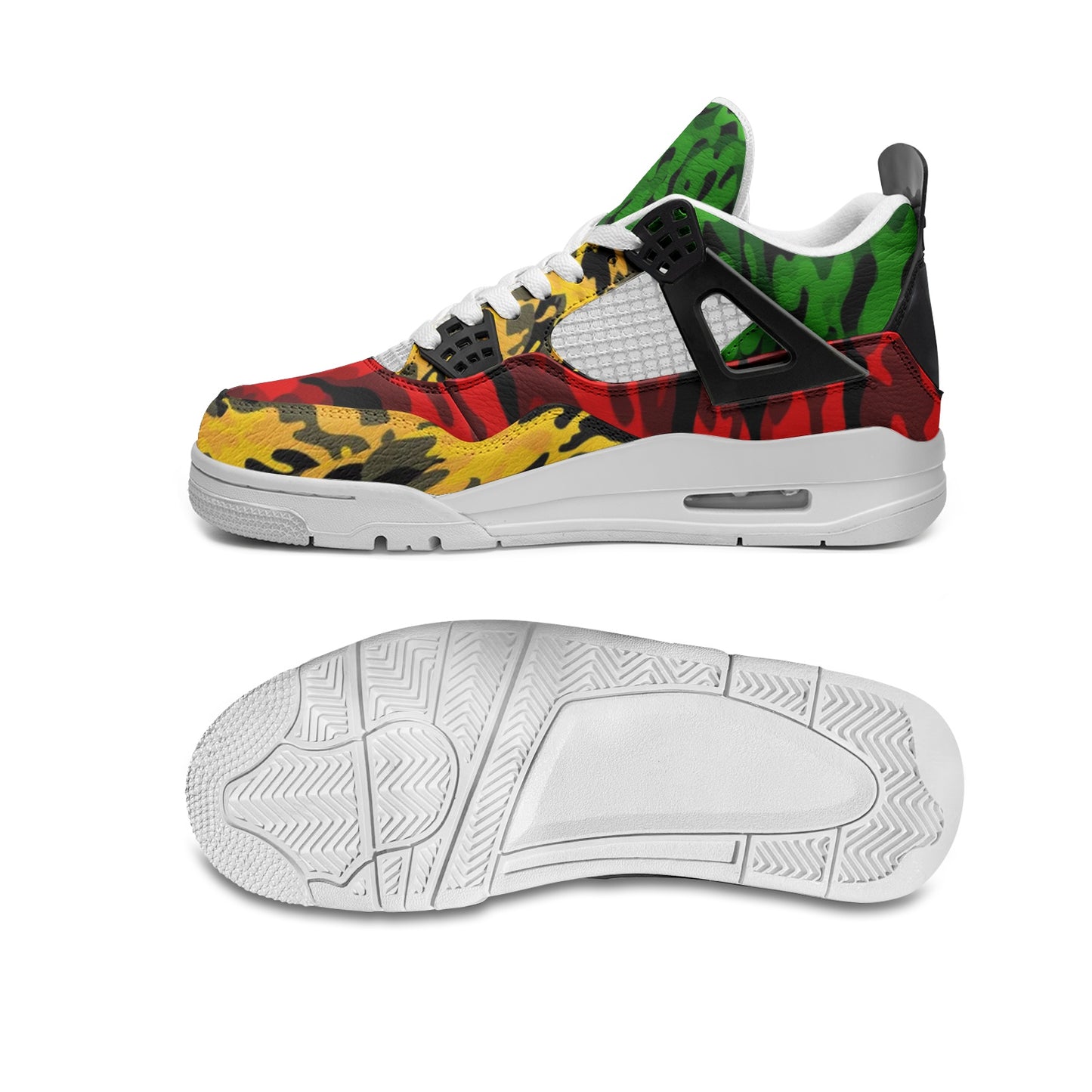 Rasta Camo Shoes - Rebel Sole White