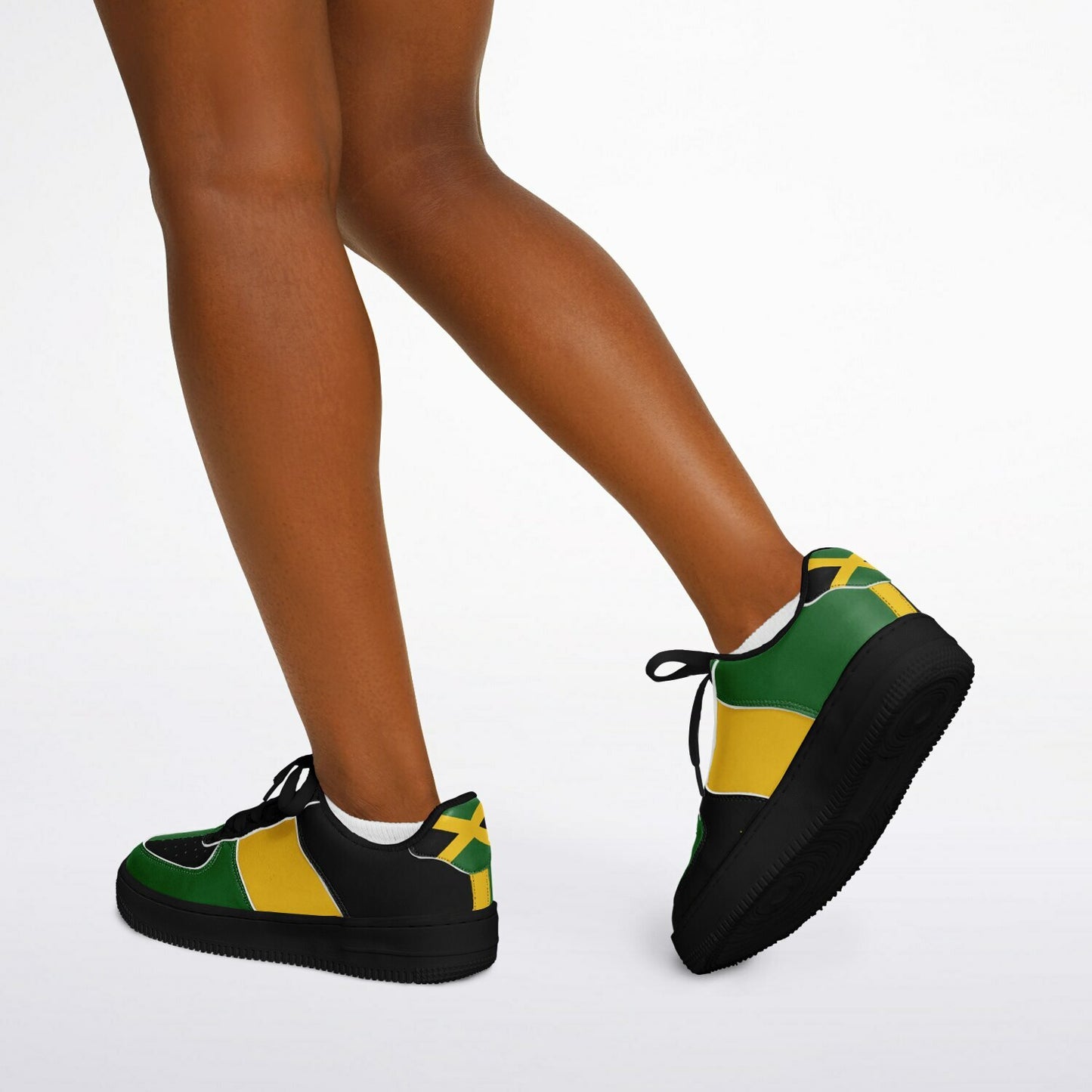 Jamaica Roots Shoes in black/green/gold colorway