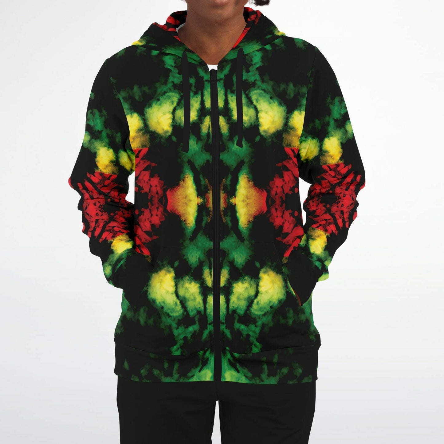 Rasta Athletic Zip Up Hoodie