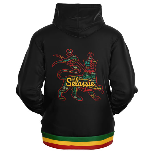 Rasta Lion Of Judah Casual Zip Up Hoodie