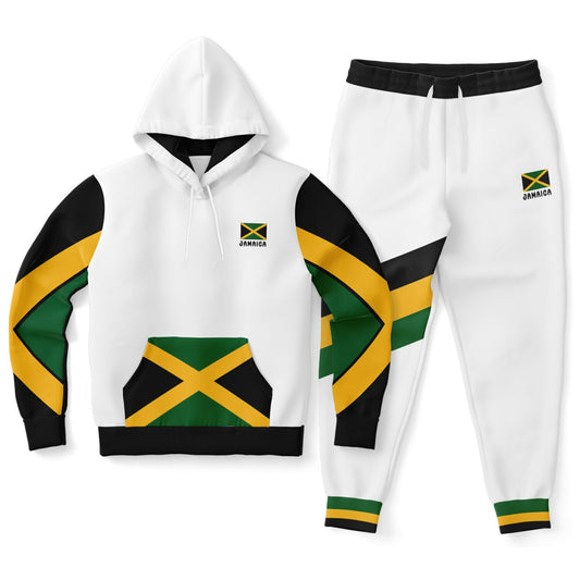 Jamaica Pullover Hoodie & Jogger Set - Trelawny Trim White - Casual
