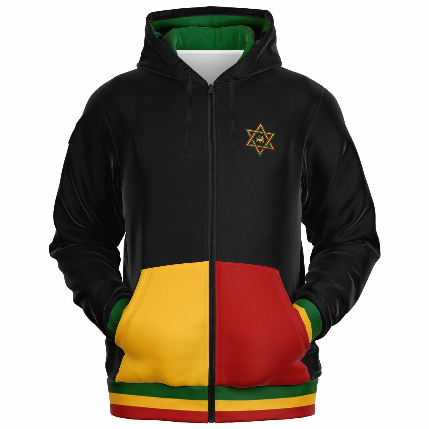 Rasta Lion Of Judah Casual Zip Up Hoodie