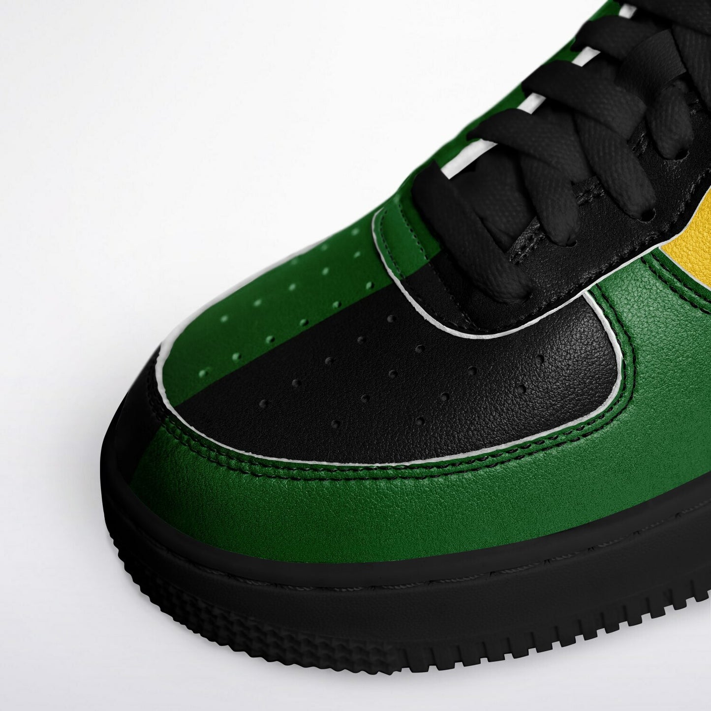 Jamaica Roots Shoes in black/green/gold colorway