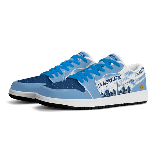 Argentina Soccer Flag Shoes - La Albiceleste Soccer Low Tops - Jamrock
