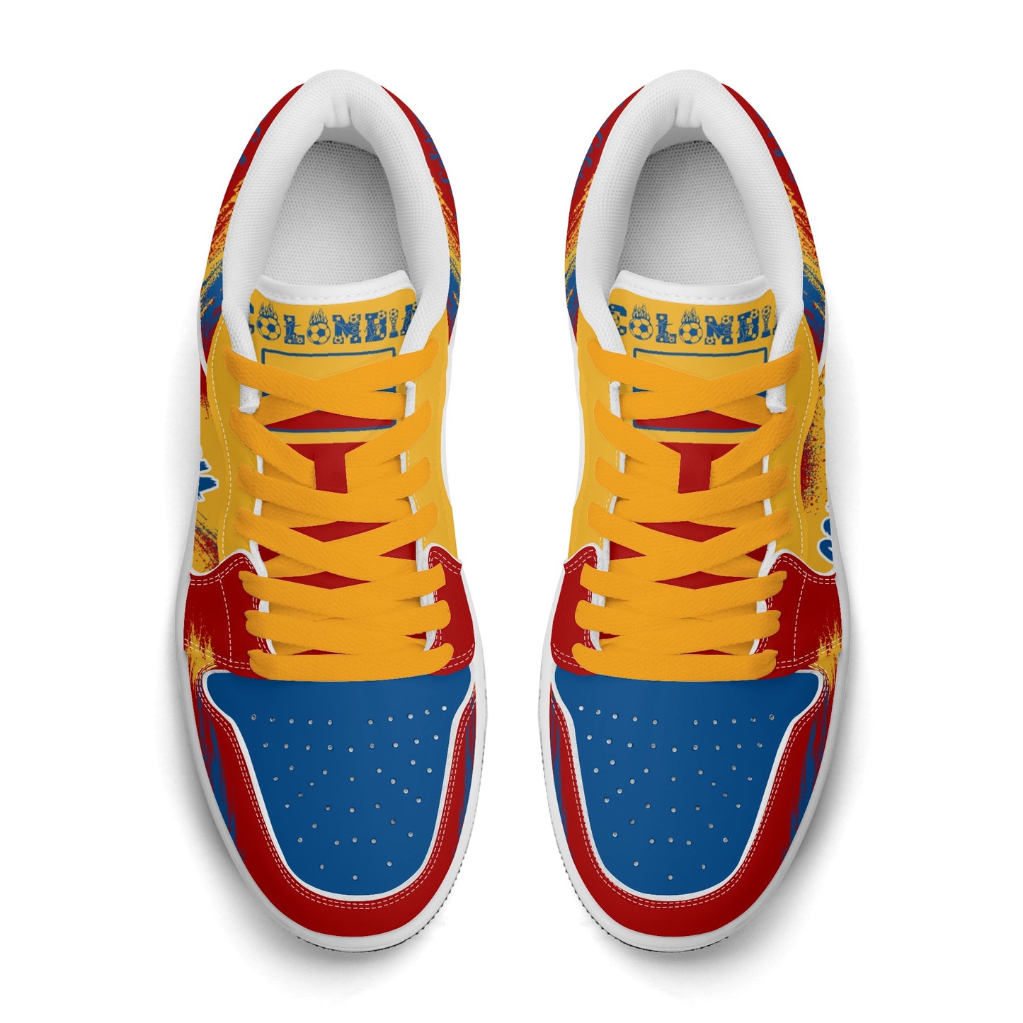 Colombia Soccer Flag Shoes - Jamrock Low Sneakers - Tierra del Café Pride