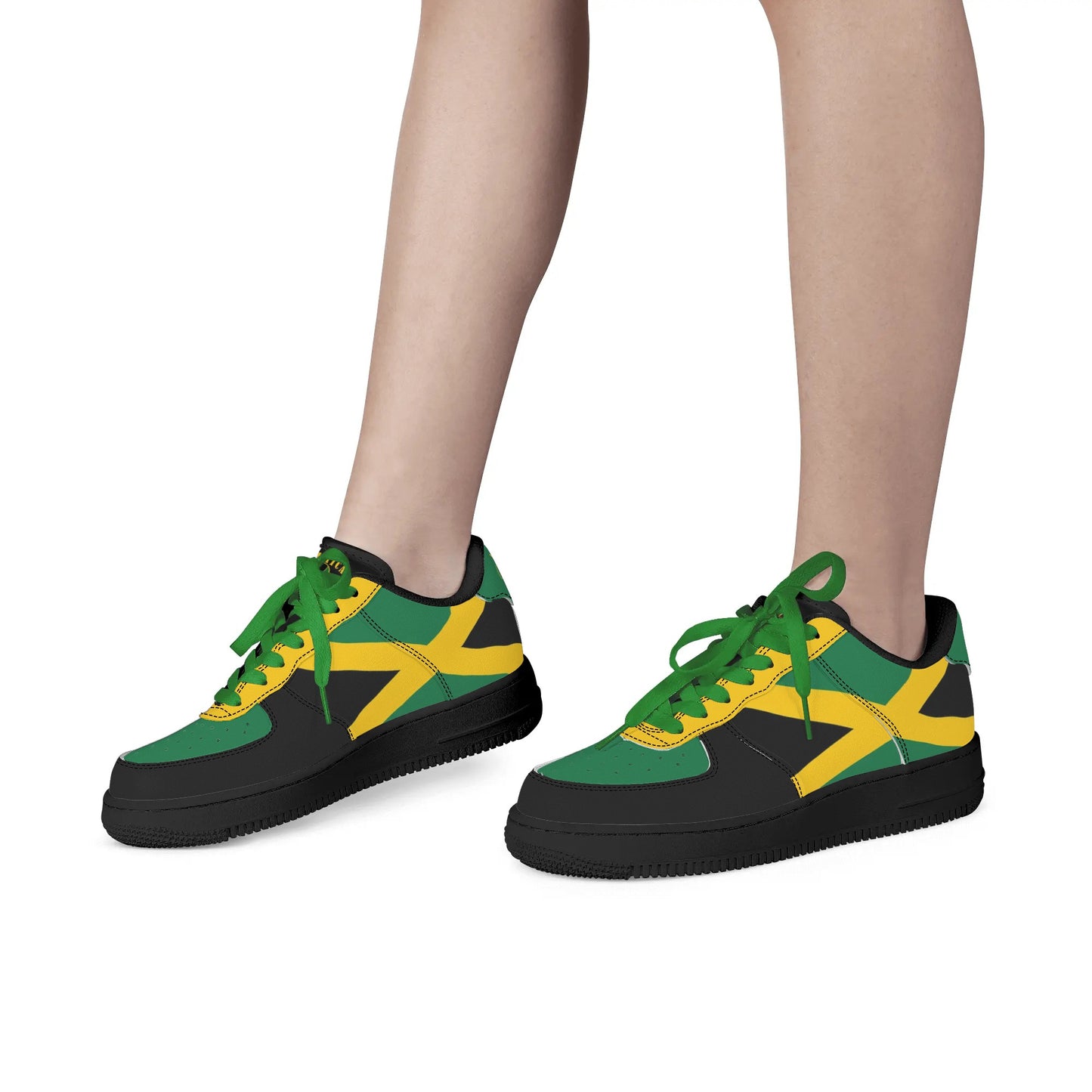 Jamaica Heritage Shoes in black/green/gold colorway