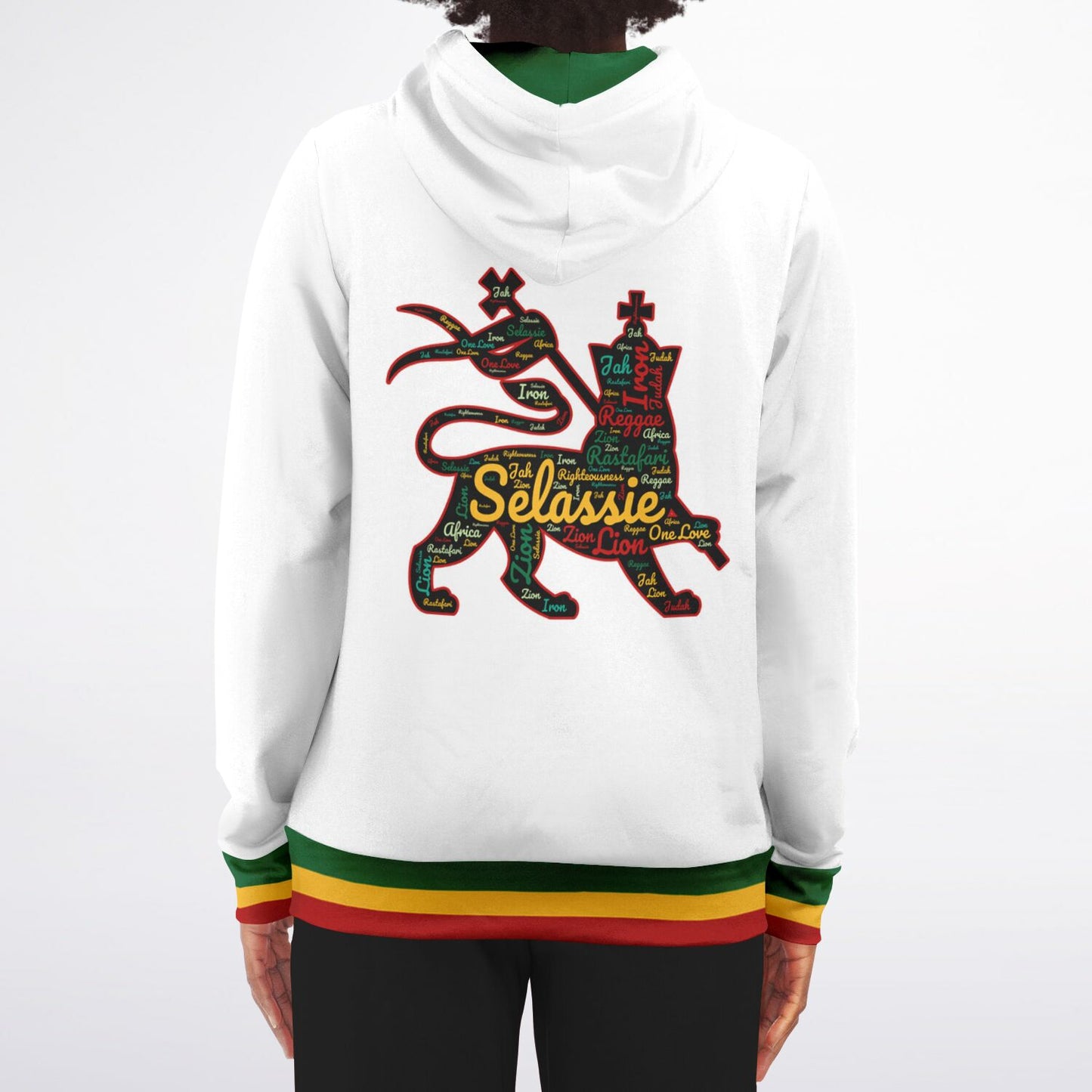 Rasta Lion Of Judah Casual Zip Up Hoodie