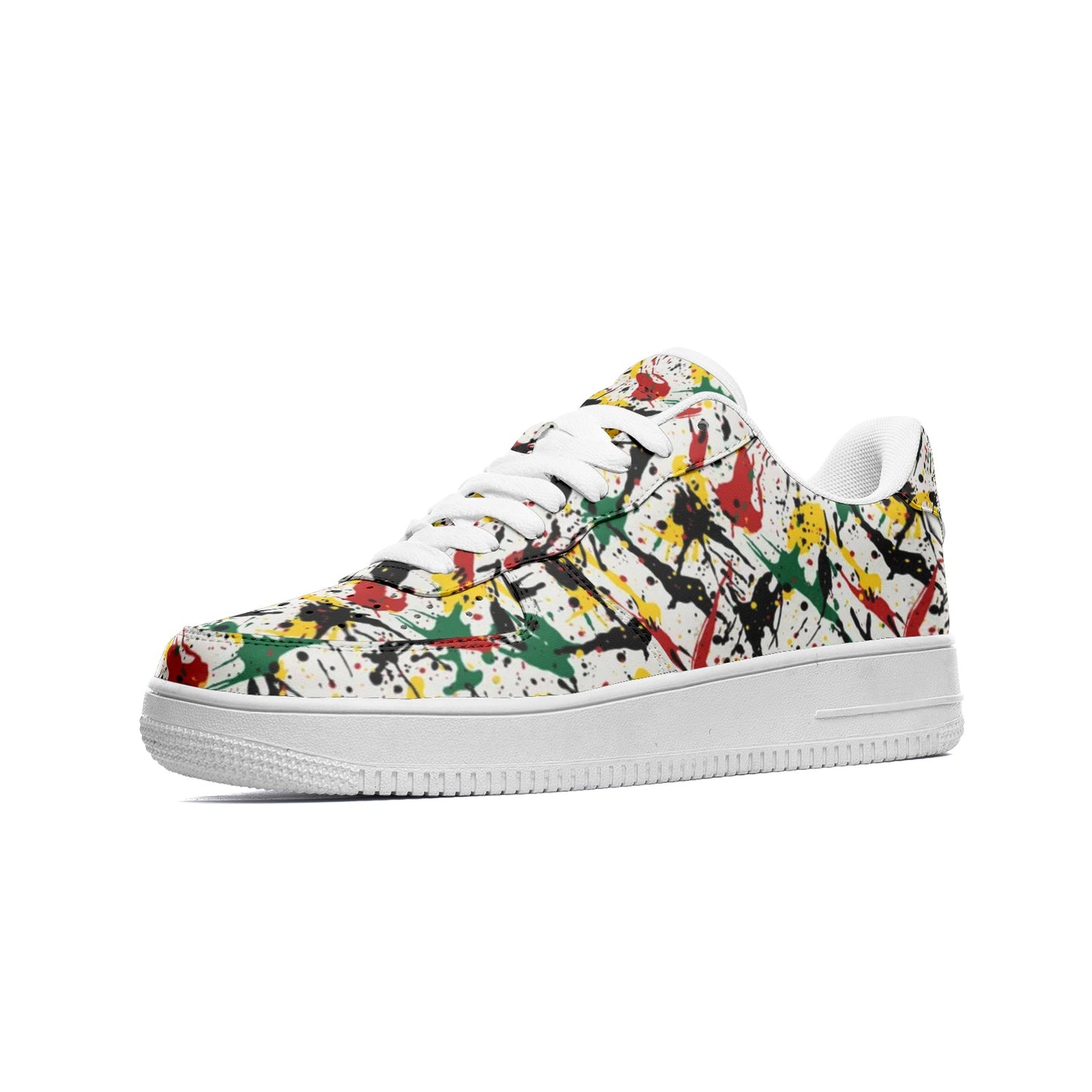 Rasta Paint Splatter Shoes Dubstepper