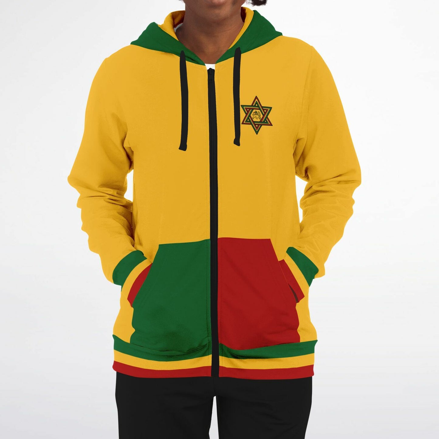 Rasta Lion Of Judah Casual Zip Up Hoodie