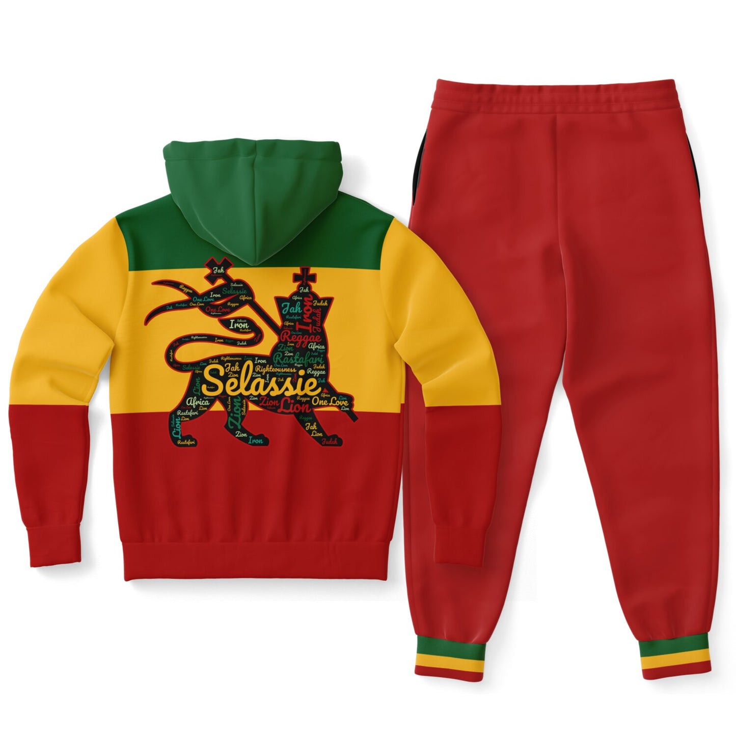 Rasta Lion of Judah Pullover Hoodie & Jogger Set - Zion Flow - Casual