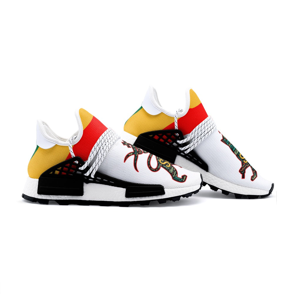 Rasta Gold Lion Shoes with lion graphic in gold colorway
