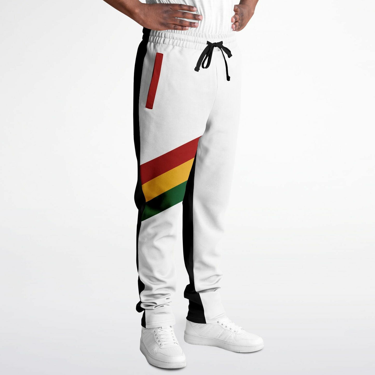 Rasta Track Pants - Ocho Rios Stripe White Black - Athletic