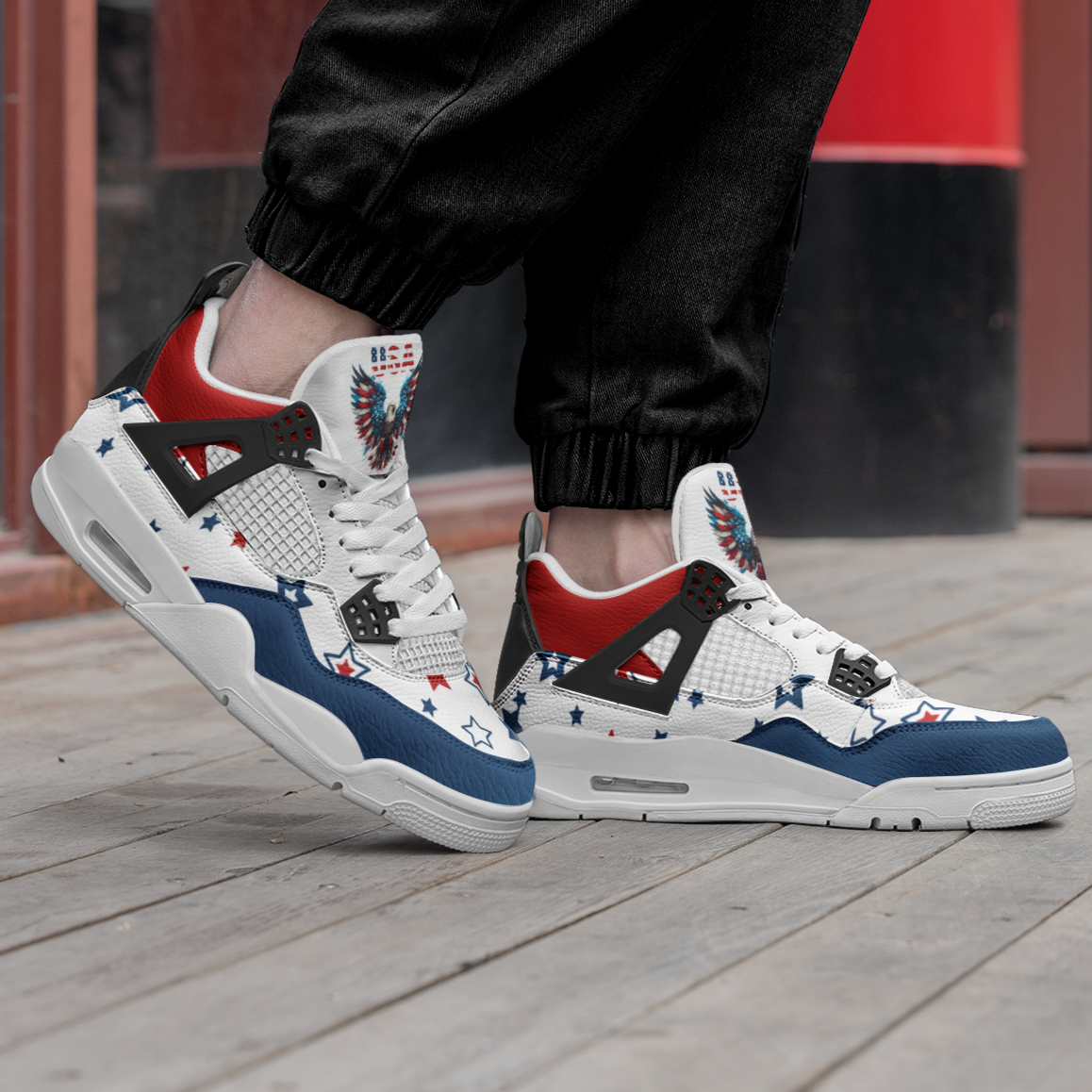 USA Stars & Stripes Shoes striped accents