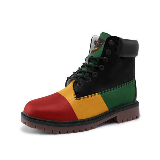 Rasta Camo Shoes with camo print in red/gold/green colorway